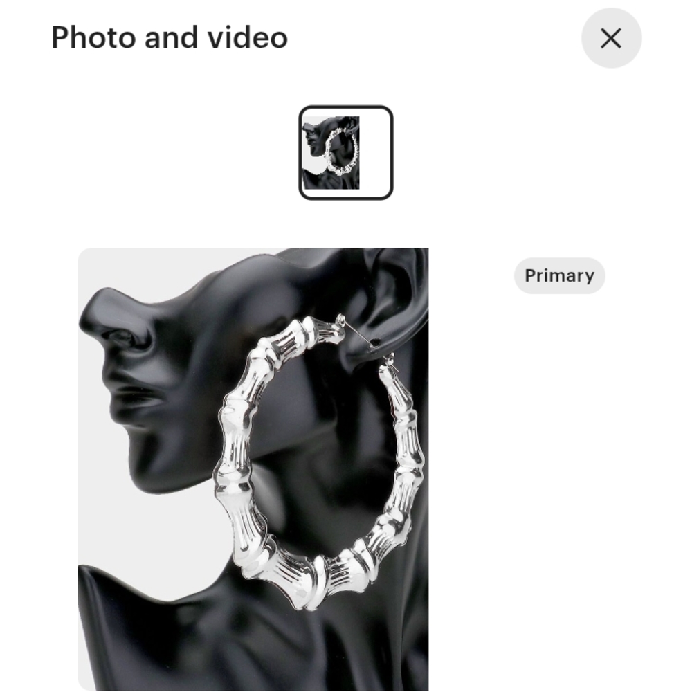 Silver Bamboo Hoop Earrings